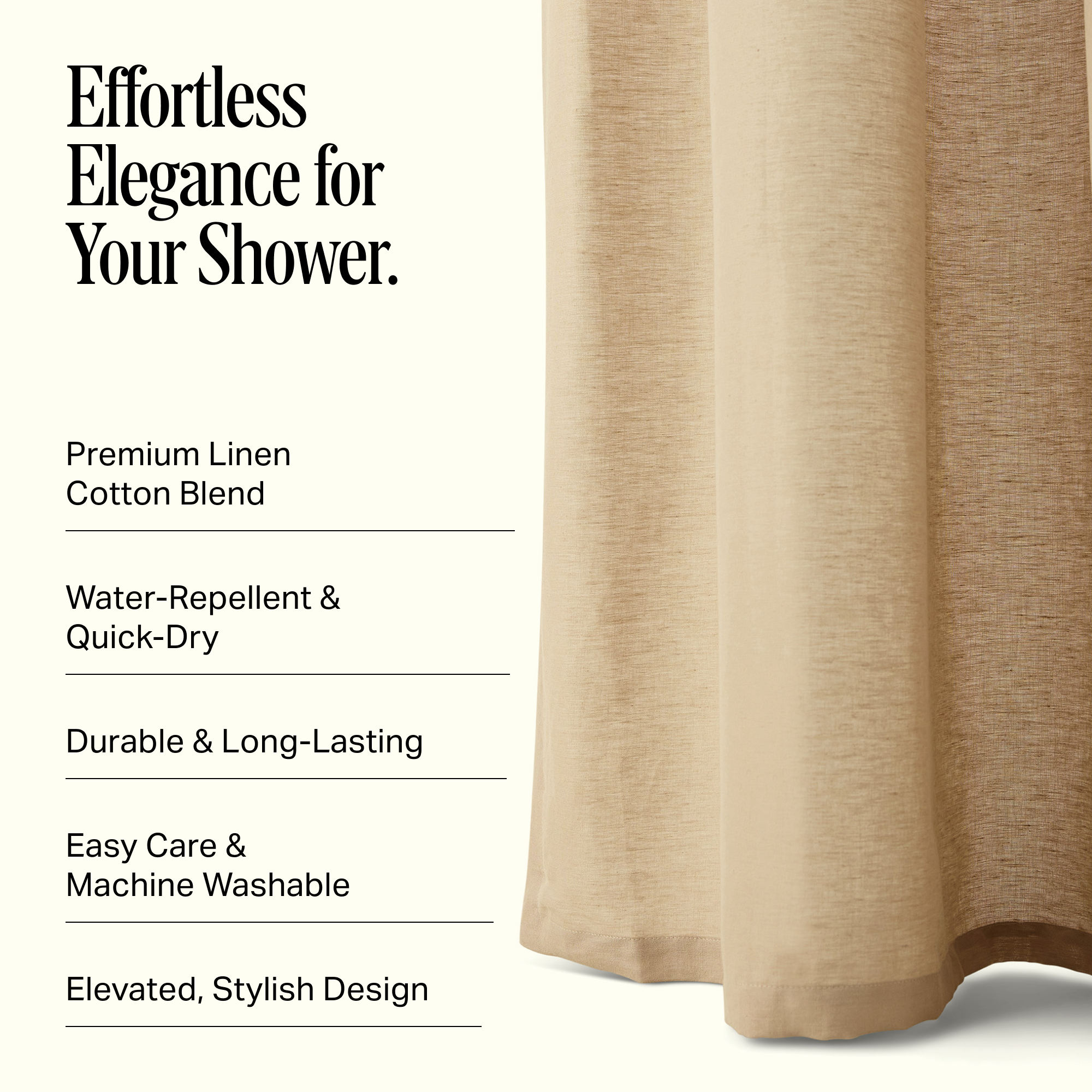 Stonebridge Washed Linen Shower Curtain