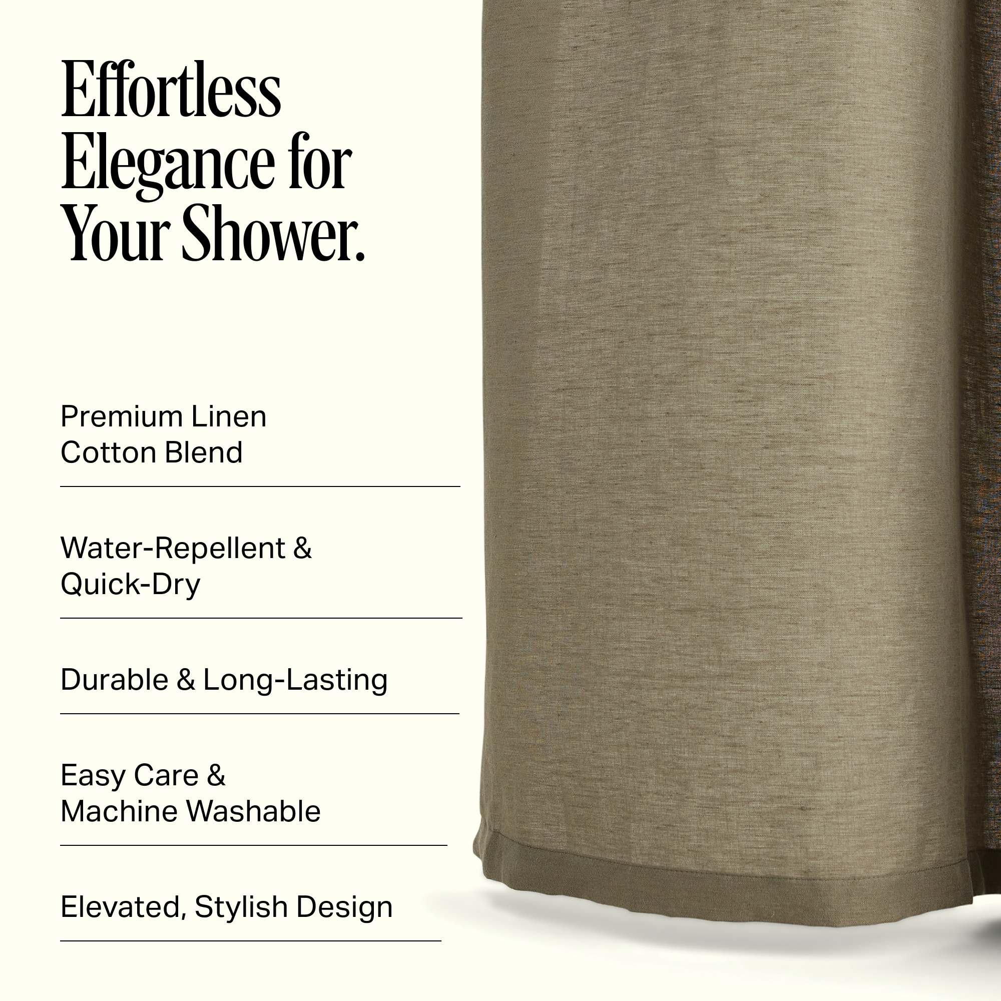 Stonebridge Washed Linen Shower Curtain